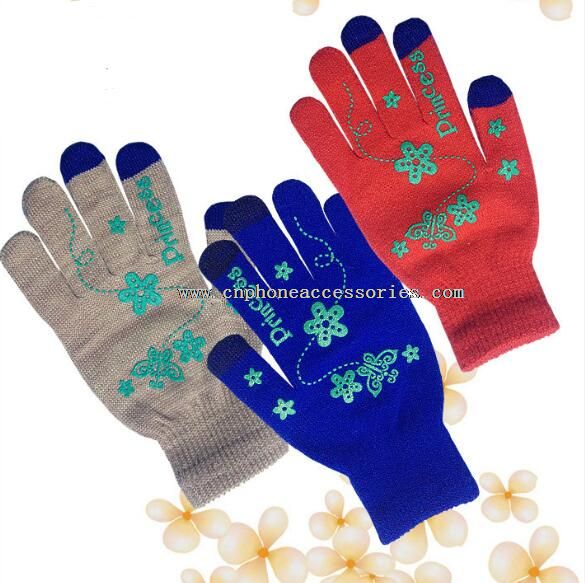 colored pattern touch screen gloves