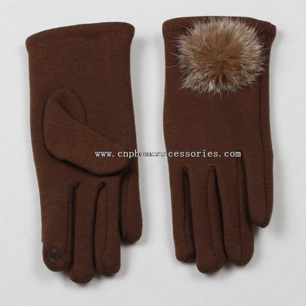 Rękawiczki zimowe damskie spersonalizowane haft dotykowy ekran brązowy