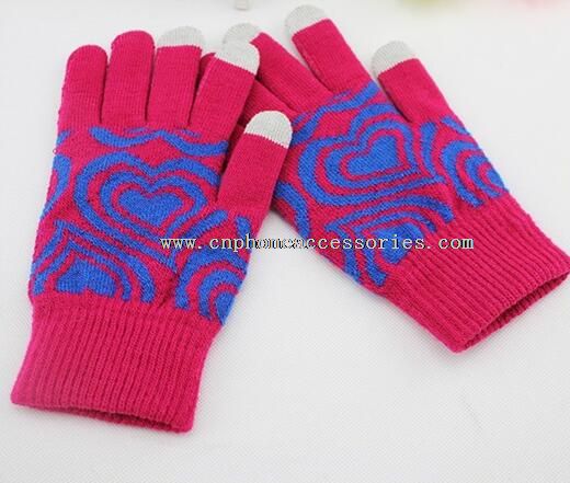 Heart Pattern Smart Phone Touch Gloves