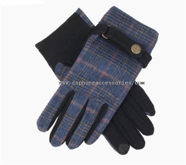 Ladies cheap touch finger fashion woolen gloves with belt