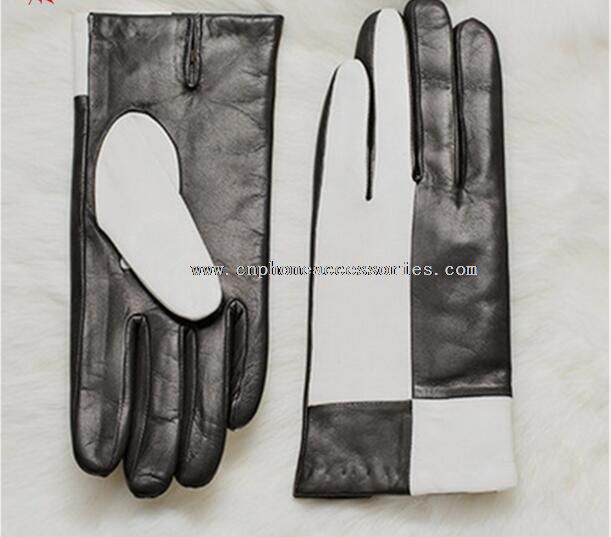 Gants de cuir de peau de mouton Ladies touchent gants écran