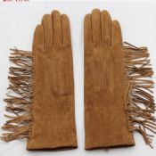 Мода сенсорный оленьей кожаные перчатки с кисточкой images