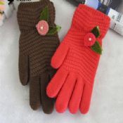 flower winter knitted gloves for women images