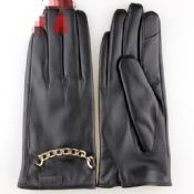ladies touch screen leather gloves with The chain accessories images