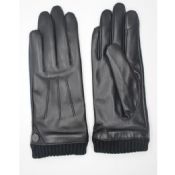 leather gloves and two tone lining with Index finger touch screen function images