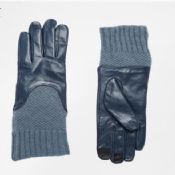 gants en cuir avec écran tactile de manchette longue tricot images