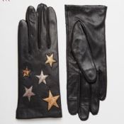 Lederhandschuhe mit Sterne Design und Smartphone-Leder-Handschuhe images
