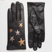 Leather gloves with star design and smartphone leather gloves images