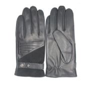 Mens suede leather gloves and with Belt and buttons images