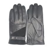 Gants de cuir de daim Mens et avec boutons et ceinture images