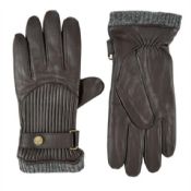 mens genuine leather gloves with knitted cuff images