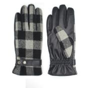 Pu leather and fabric touch screen leather gloves images