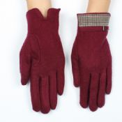 red warm winter gloves with strap images