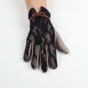 stylish winter gloves with lace and bow images