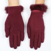 Touch pantalla invierno guantes con piel de conejo images