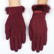 Touch Screen Winter Gloves with rabbit fur images