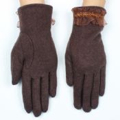 winter gloves Classic wool gloves with lace images