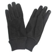 Womens touch cheap leather gloves with pigsude combined wool images