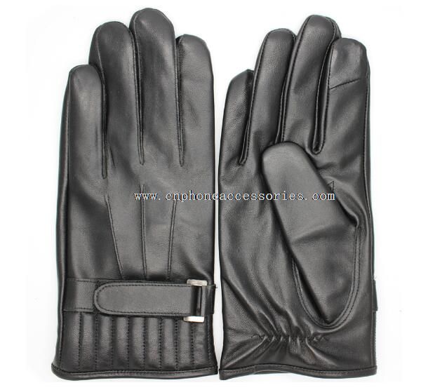 Herren Leder-Handschuhe mit Zeigefinger Touchscreen
