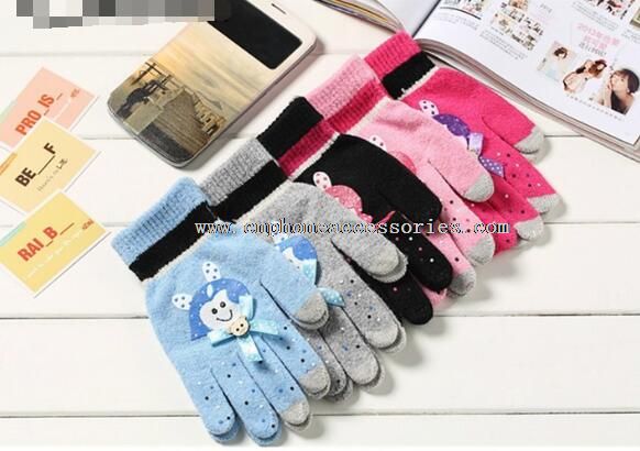 pretty girl fashion colorful touch screen gloves
