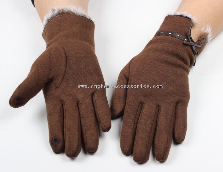 rabbit fur touch screen gloves
