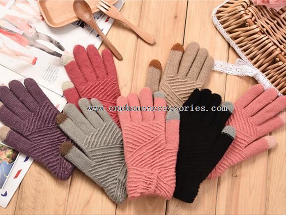 Screentouch Gloves Pure Color Knit Gloves