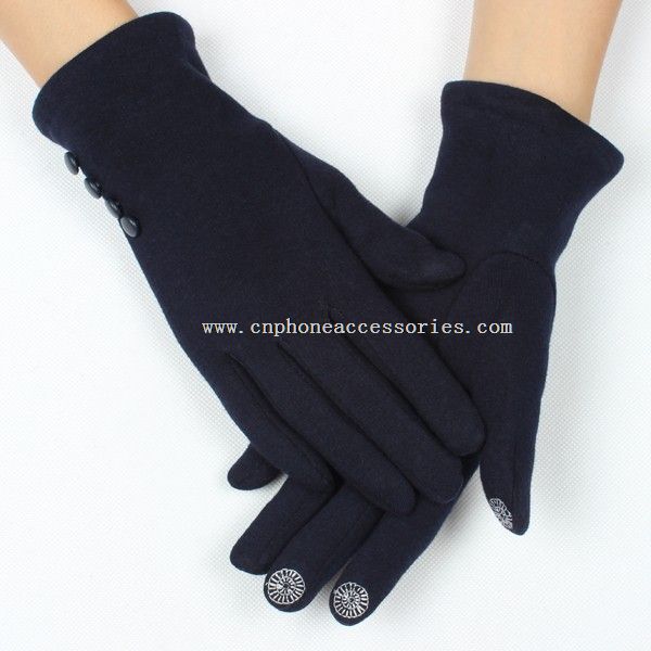 sexy girls blue touchscreen gloves with button