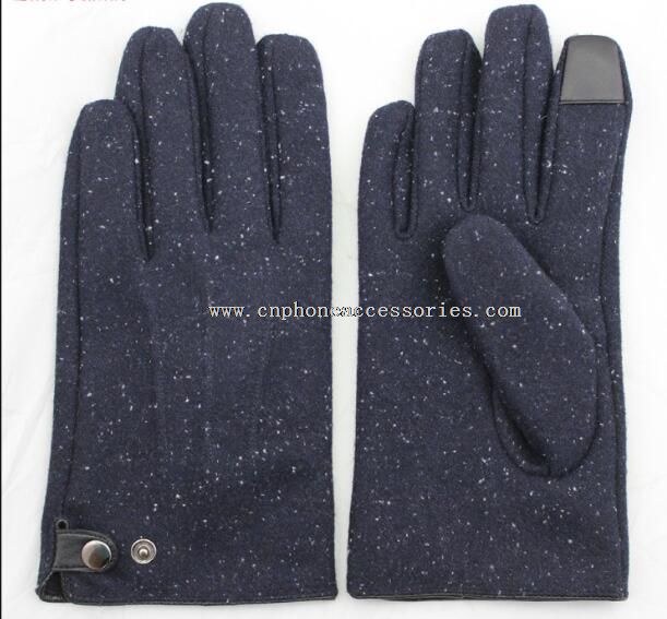 smart phone touch finger woolen hand gloves with buttons