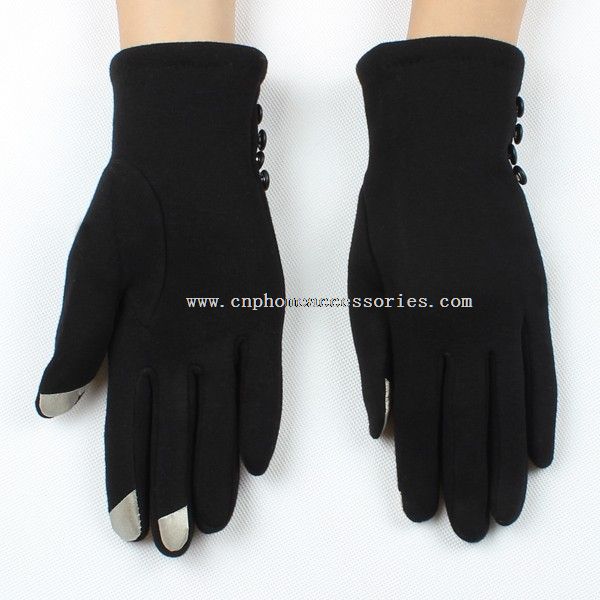 Zimní dotykové rukavice s manžetou tlačítko