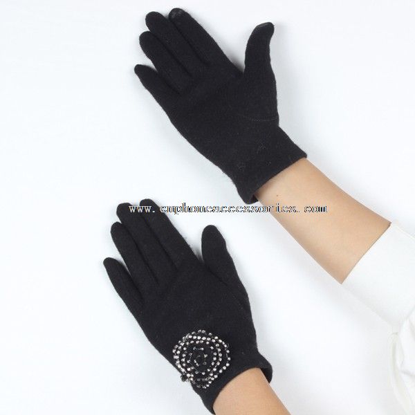 gants de smartphone avec fleur