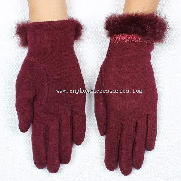 Touch Screen Winter Gloves with rabbit fur