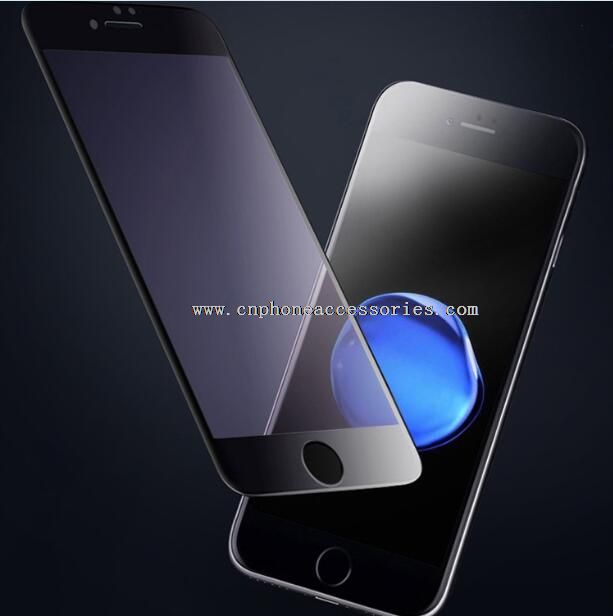 Serat karbon 3D penuh penutup layar pelindung 7 kaca Tempered untuk iPhone 7