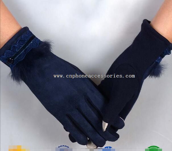 Busana wanita musim dingin wol sentuh layar Glove