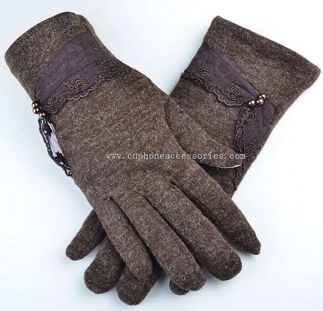 graceful rubbit fur screen touch gloves