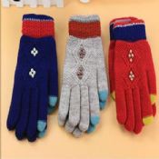 colorful 2 finger touch screen gloves with pearls images