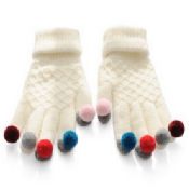 knit with colorful boll screen touch gloves images