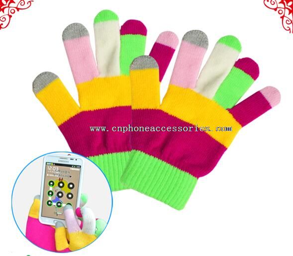 guanti di mano a maglia touch screen per smartphone