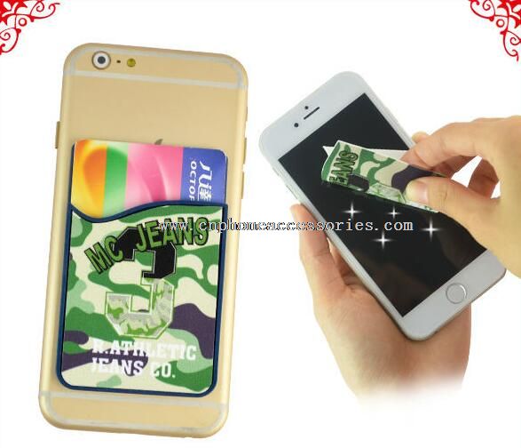 Mobile Card Pocket With Full Color Printed Cleaner