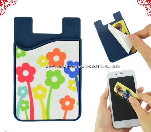 Non-toxic Silicone Sticky Mobile Card Pocket With Cleaner