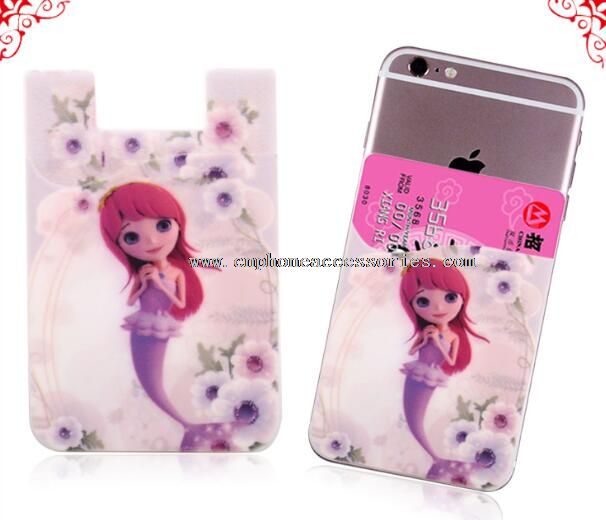 silicone poche téléphone portable carte titulaire wallet