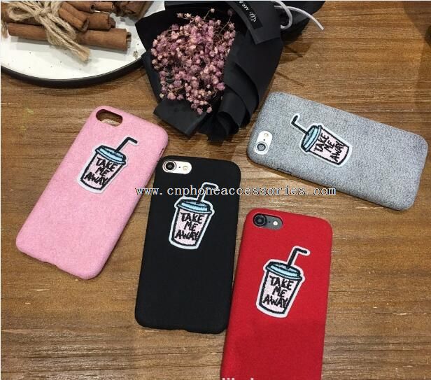 Minum desain kain flanel kembali menutup telepon Case untuk iPhone 7