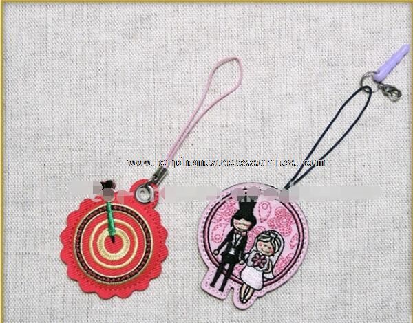 Embroidered mobile phone straps