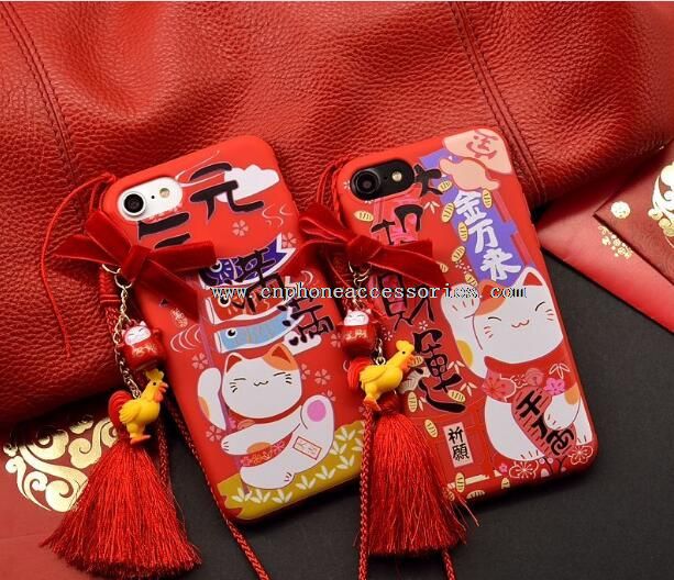 for iphone 7 TPU case with mini lucky cat