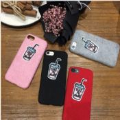 Drinking Design Flannelette Back Cover Phone Case For iPhone 7 images