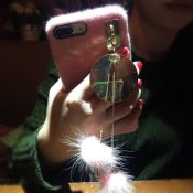 Плюша шар кольцо Кулон фланелевой чехол для телефона iPhone плюс 7/7 images