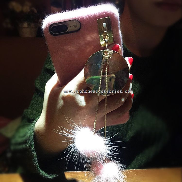 Mewah bola cincin diselesaikan flanel Phone Case untuk iPhone Plus 7/7