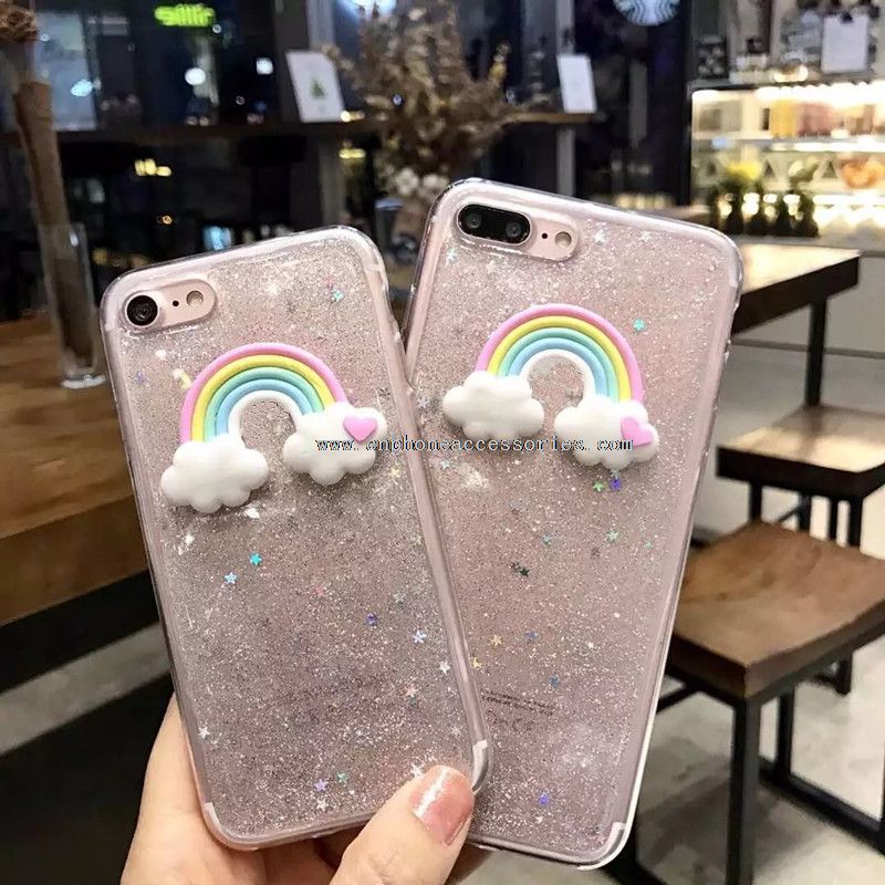 Cas de téléphone Rainbow 3D pour iPhone 7 Plus