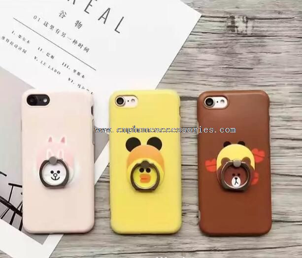 Capa de urso bonito para menina tpu Soft Case para iPhone6 7 caso com anel Stand