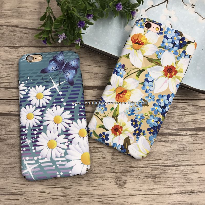 Pour iPhone fleur 7 Plus 3D relief lueur dans le cas de téléphone sombre