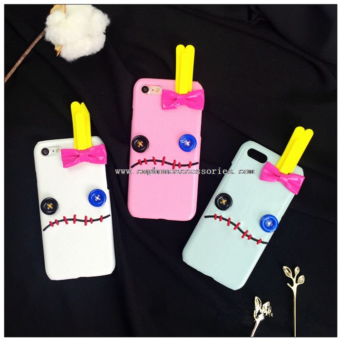 Lovely 3D Little Devil Embroidery Button Eyes PC Hard Phone Case for iPhone 7/7 Plus